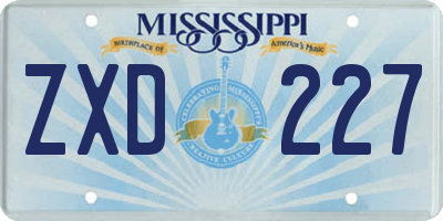 MS license plate ZXD227