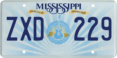 MS license plate ZXD229