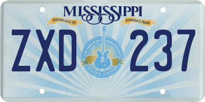 MS license plate ZXD237
