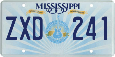 MS license plate ZXD241