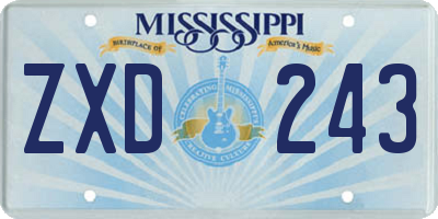 MS license plate ZXD243