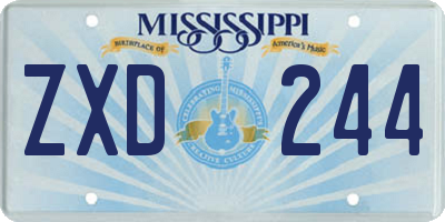 MS license plate ZXD244