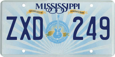 MS license plate ZXD249