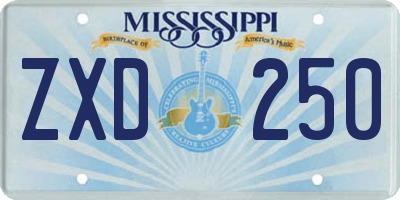 MS license plate ZXD250