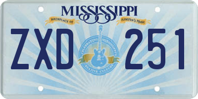 MS license plate ZXD251