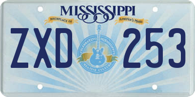 MS license plate ZXD253