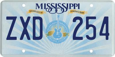 MS license plate ZXD254