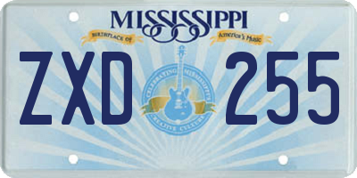 MS license plate ZXD255
