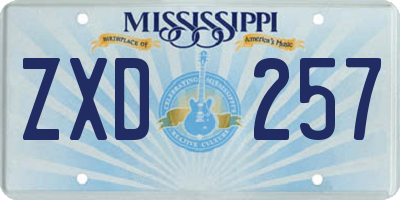 MS license plate ZXD257