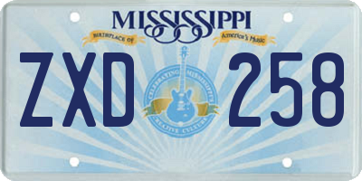 MS license plate ZXD258