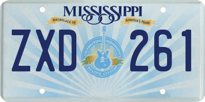 MS license plate ZXD261