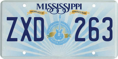 MS license plate ZXD263