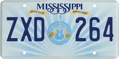 MS license plate ZXD264
