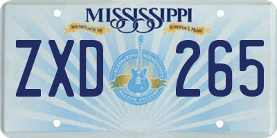 MS license plate ZXD265