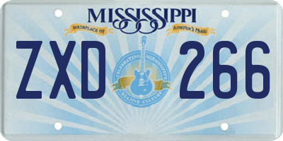 MS license plate ZXD266