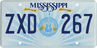 MS license plate ZXD267