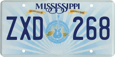 MS license plate ZXD268