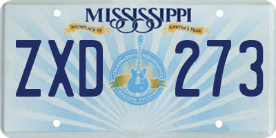 MS license plate ZXD273