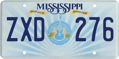 MS license plate ZXD276