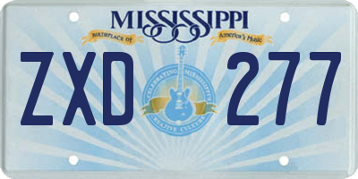 MS license plate ZXD277