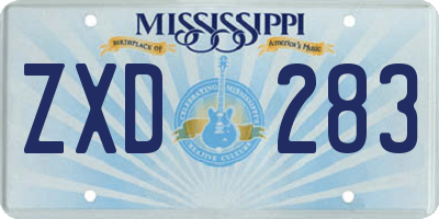 MS license plate ZXD283