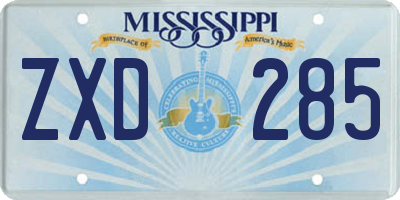 MS license plate ZXD285