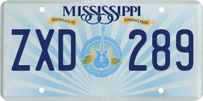 MS license plate ZXD289