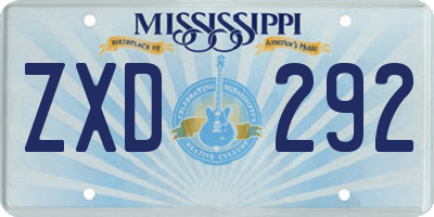 MS license plate ZXD292