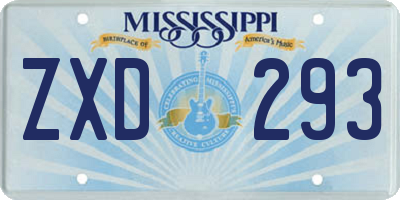 MS license plate ZXD293