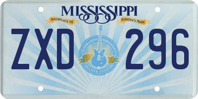 MS license plate ZXD296