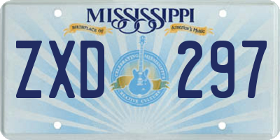 MS license plate ZXD297