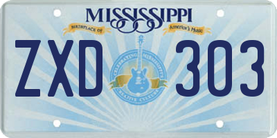 MS license plate ZXD303
