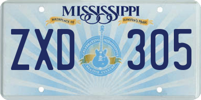 MS license plate ZXD305