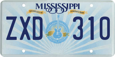 MS license plate ZXD310