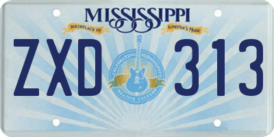 MS license plate ZXD313