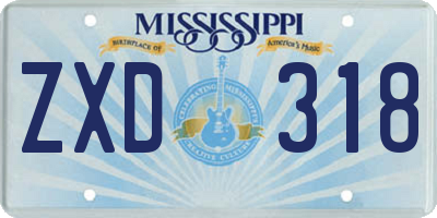 MS license plate ZXD318