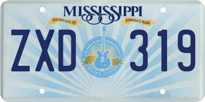 MS license plate ZXD319