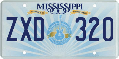 MS license plate ZXD320