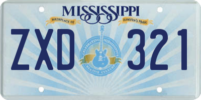 MS license plate ZXD321