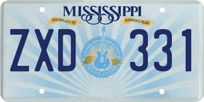 MS license plate ZXD331