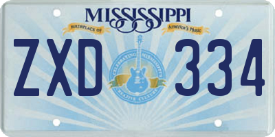 MS license plate ZXD334
