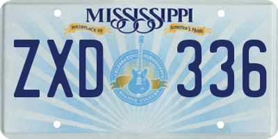 MS license plate ZXD336