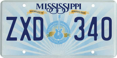 MS license plate ZXD340