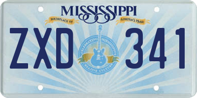MS license plate ZXD341