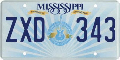 MS license plate ZXD343