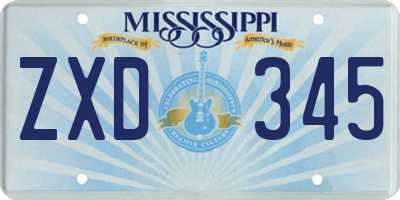 MS license plate ZXD345