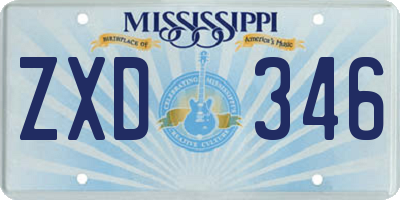 MS license plate ZXD346