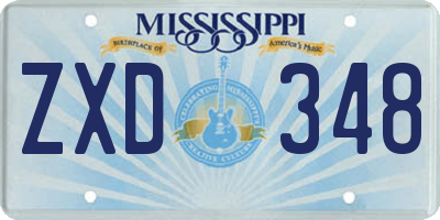 MS license plate ZXD348