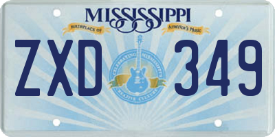 MS license plate ZXD349