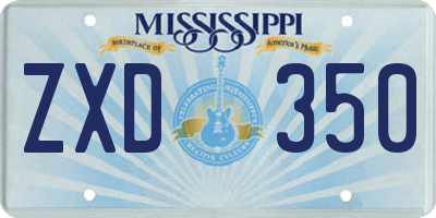 MS license plate ZXD350
